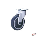 Load image into Gallery viewer, Thermoplastic rubber wheels (TPR) | GREY | with bearings | NYLON INJECTION SUPPORT | PLATE
