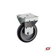 Thermoplastic rubber wheels (TPR) | Ø 125 | GREY | with SUPPORT | PLATE