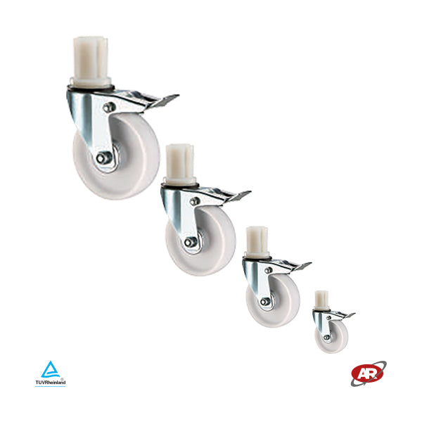 Roues monolithiques pour échafaudages en polyamide | NY3E | Diamètre de 100 à 200 | ROTATIVE avec expandeur