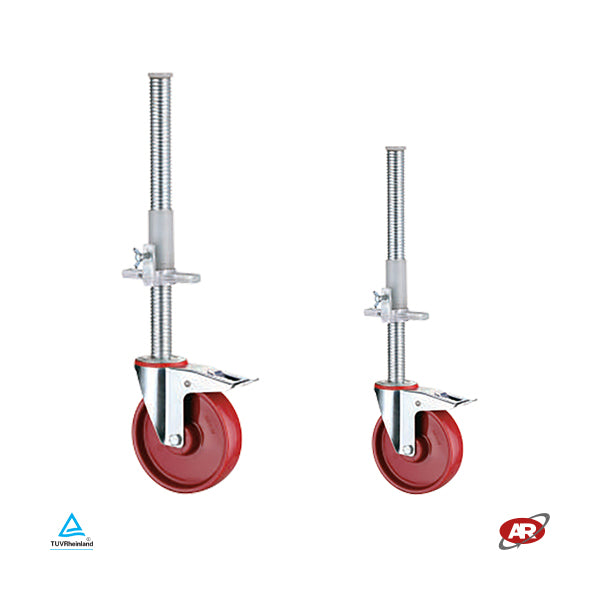Roues monolithiques pour échafaudages en polyamide | NY3M | Diamètre 150 ou 200 | Tige filetée ROTATIVE