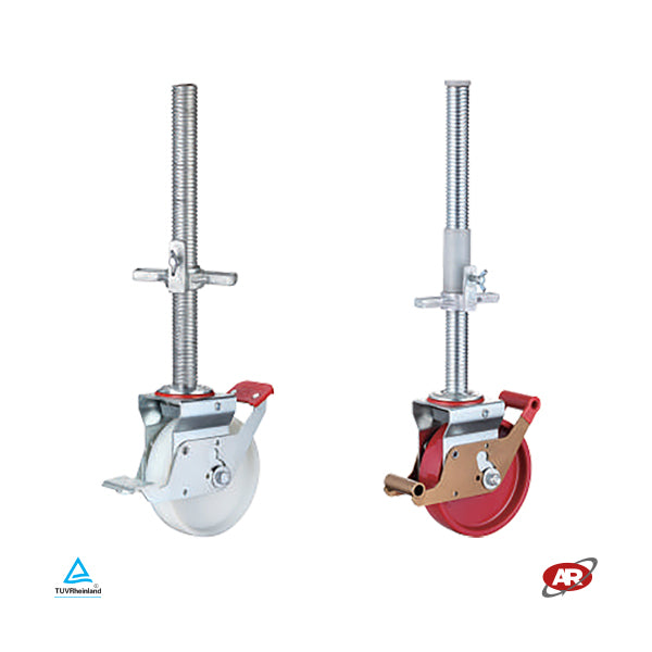 Roues monolithiques pour échafaudages en polyamide | NY3VL-MH | Diamètre de 125 à 200 | Tige filetée ROTATIVE