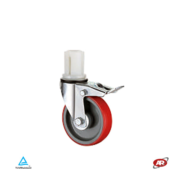 Roues d'échafaudage en POLYURETHANE et POLYAMIDE | NYPU3E | Diamètre 125 ou 200 mm | SOUTIEN | ROTATION avec extenseur