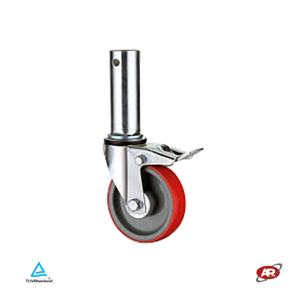 Roues d'échafaudage en POLYURETHANE et POLYAMIDE | NYPU3S | Diamètre 125 ou 200 mm | SOUTIEN | ROTATIVE avec tige en acier de 55,5 ou 125 mm