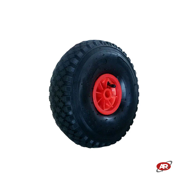 Ruote pneumatica PER CARRELLI in nucleo in plastica | 11“x4.00-4 | 300 x 100 | Foro a BOCCOLA o Gabbia a RULLINI di 20 mm | PR1808