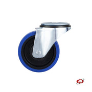 Ruote in gomma elastica | SUPPORTO | ROTANTE | BLU | Scorrimento cuscinetti a sfera
