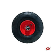 Ruota pneumatica PER CARRELLI in nucleo in LAMIERA verniciata | 10“x3.00-4 | 260 x 85 | Foro a Cuscinetti a sfera di 15 mm | PR1805-95-15