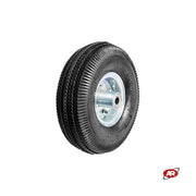 Ruota pneumatica PER CARRELLI in nucleo in LAMIERA verniciata | 10“x4.10/3.50-4 | 260 x 85 | Foro cuscinetti a sfera 17 o 20 mm | 50 offset