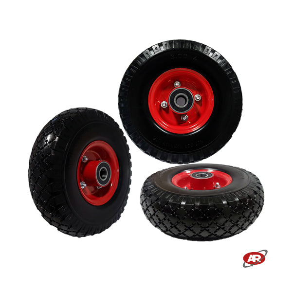 Ruota antiforatura PER CARRELLI in nucleo in LAMIERA | FFP1107-8 | 10“x3.00-4 | 260x73 | Battistrada C | Foro a Cuscinetti di 20 mm