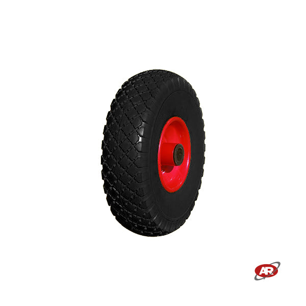 Roue increvable POUR CHARIOTS en âme TÔLE | 10“x3.00-4 | 260x73 | Bande de roulement C | Alésage de cage à rouleaux de 20 mm