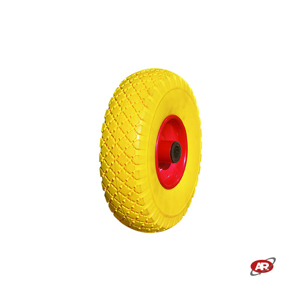 Roue increvable POUR CHARIOTS en âme TÔLE | 10“x3.00-4 | 260x73 | Bande de roulement C | Alésage de cage à rouleaux de 20 mm