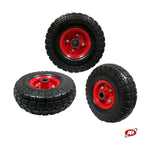 Load image into Gallery viewer, Puncture-proof wheel FOR TROLLIES with SHEET METAL core | 10“x4.10/3.50-4 | 260x85 | D tread | Bearing or roller hole Ø 20 mm
