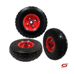 Load image into Gallery viewer, Puncture-proof wheel FOR TROLLIES with SHEET METAL core | 10“x4.10/3.50-4 | 260x85 | D tread | Bearing or roller hole Ø 20 mm
