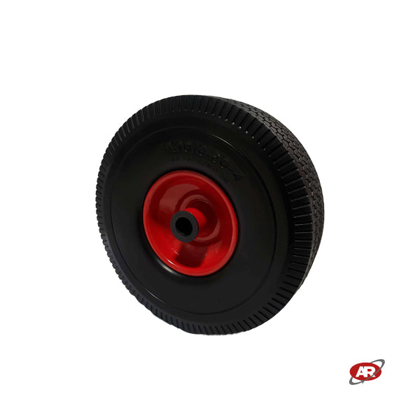 Roue increvable POUR CHARIOTS en âme TÔLE | FFP1503RE | 10“x4.10/3.50-4 | 260x85 | Bande de roulement E | Trou du rouleau Ø 20 mm