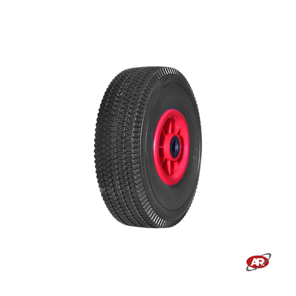 Roue increvable POUR CHARIOTS en noyau PLASTIQUE | FFP1115R | 10“x4.10/3.50-4 | 260x85 | Bande de roulement E | Trou pour cage à rouleaux Ø 20 mm