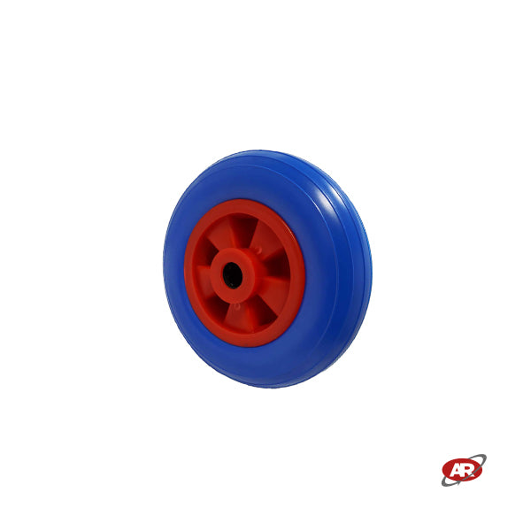 Roue increvable POUR CHARIOTS en noyau PLASTIQUE | 200-50 | Noir ou bleu | Trou de cage à rouleaux