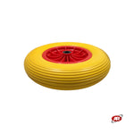 Charger l&#39;image dans la visionneuse de galerie, Roue increvable POUR BROUETTES avec noyau en plastique | 16“x4.00-8 | 400x85 | Bande de roulement A | Alésage de cage à rouleaux de 20 mm | FFP1302RBY
