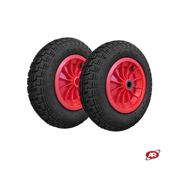 Roue pneumatique POUR BROUETTE avec noyau en plastique | Bande de roulement CC | 14"x3.50-8 | 360 x 85 | Alésage de 20 mm pour bague ou cage à rouleaux
