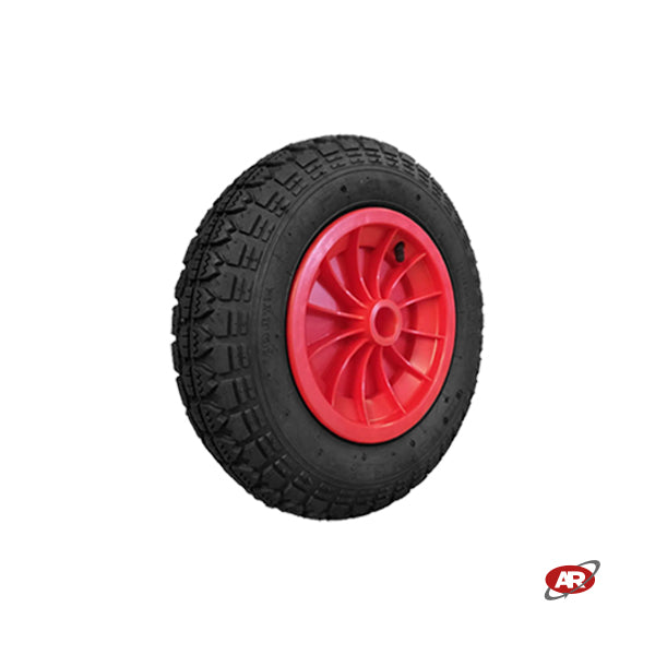 Roue pneumatique POUR BROUETTE avec noyau en plastique | Bande de roulement CC | 14"x3.50-8 | 360 x 85 | Alésage de 20 mm pour bague ou cage à rouleaux
