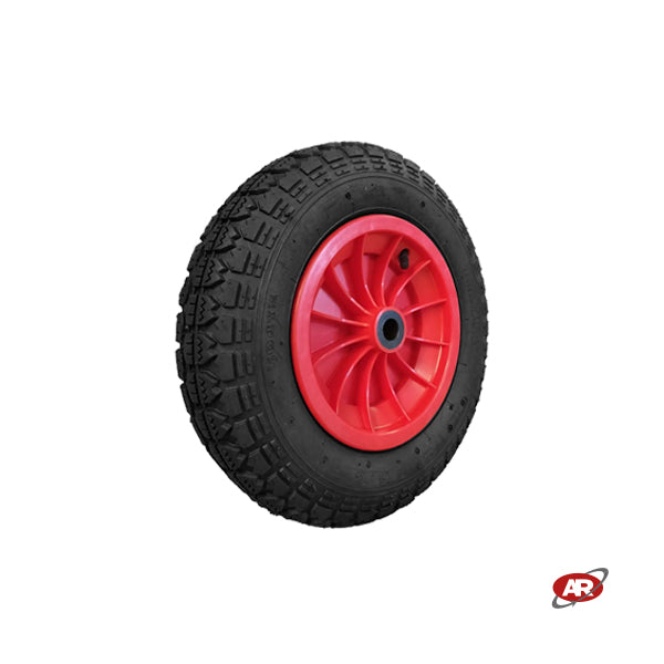 Roue pneumatique POUR BROUETTE avec noyau en plastique | Bande de roulement CC | 14"x3.50-8 | 360 x 85 | Alésage de 20 mm pour bague ou cage à rouleaux