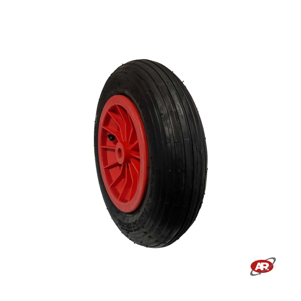 Roue pneumatique POUR BROUETTE avec noyau en plastique | Bande de roulement A | 14"x3.50-8 | 360 x 85 | Roulement à aiguilles ou cage à rouleaux, alésage de 20 mm