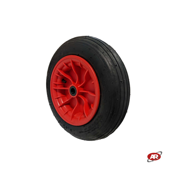 Roue pneumatique POUR BROUETTE avec noyau en plastique | Bande de roulement A | 14"x3.50-8 | 360 x 85 | Roulement à aiguilles ou cage à rouleaux, alésage de 20 mm