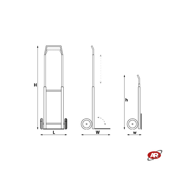 Carrello a due ruote con telaio in ALLUMINIO | Carrello portapacchi | CARRELLO DA TRASPORTO | CARRELLO A MANO | Portata 100 Kg | 211 F