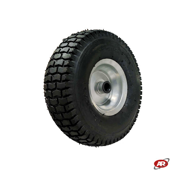 Pneumatic wheel for garden with core in SHEET METAL | Tread GR | 15“x6.00-6 | 380 x 135 | Bushing hole 25 mm | PR3009