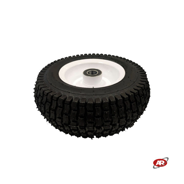 Roue pneumatique pour jardin en âme TÔLE PEINTE | Bande de roulement GR | 13“x5.00-6 | 330 x 110 | Alésage de roulement à billes de 25 mm | PR2408-2B