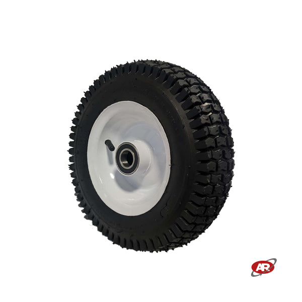 Roue pneumatique pour jardin en âme TÔLE PEINTE | Bande de roulement GR | 13“x5.00-6 | 330 x 110 | Alésage de roulement à billes de 25 mm | PR2408-2B