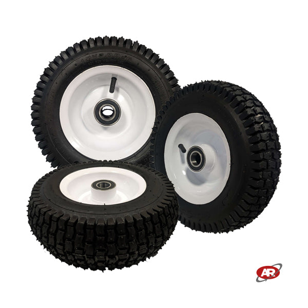 Roue pneumatique pour jardin en âme TÔLE PEINTE | Bande de roulement GR | 13“x5.00-6 | 330 x 110 | Alésage de roulement à billes de 25 mm | PR2408-2B