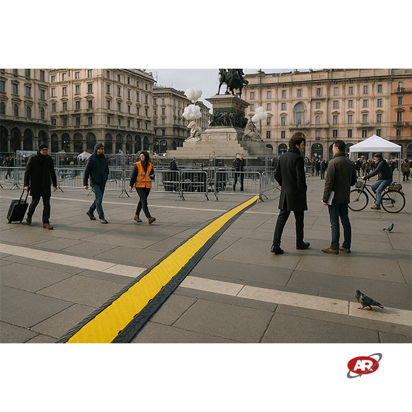 MODULE courbe DROITE ou GAUCHE | Plateforme de gestion des câbles | 2 CANAUX | Protection des câbles | Événements | Chantiers routiers | Capacité 12 tonnes | DH-CP-S2