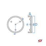 ROUND Pads for Two-Post Lifts | Marketplace | Amazon and eBay | OMCN Compatible | Cap Pads | CUF145/60-3Px4 | SET of 4 pcs