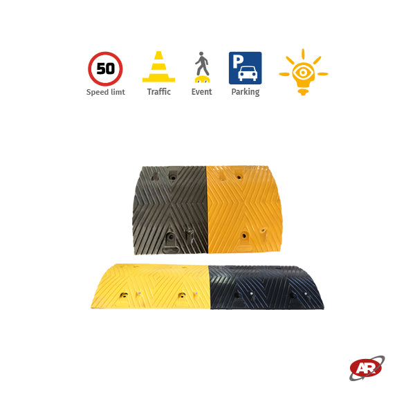 Rallentatori stradali | Modello DH | Moduli centrali | Dossi artificiali | Dissuasori | Nero più giallo | Velocità massima 50 km/h