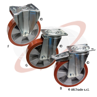 AR.Trade s.r.l ruote con nucleo in alluminio e rivestimento in poliuretano SUPPORTO piastra
