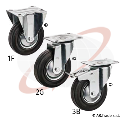 AR.Trade s.r.l ruote con nucleo in lamiera zincata con supporti piastra